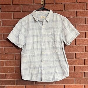 Marine Layer Blue Striped Short-Sleeve Button Down Shirt